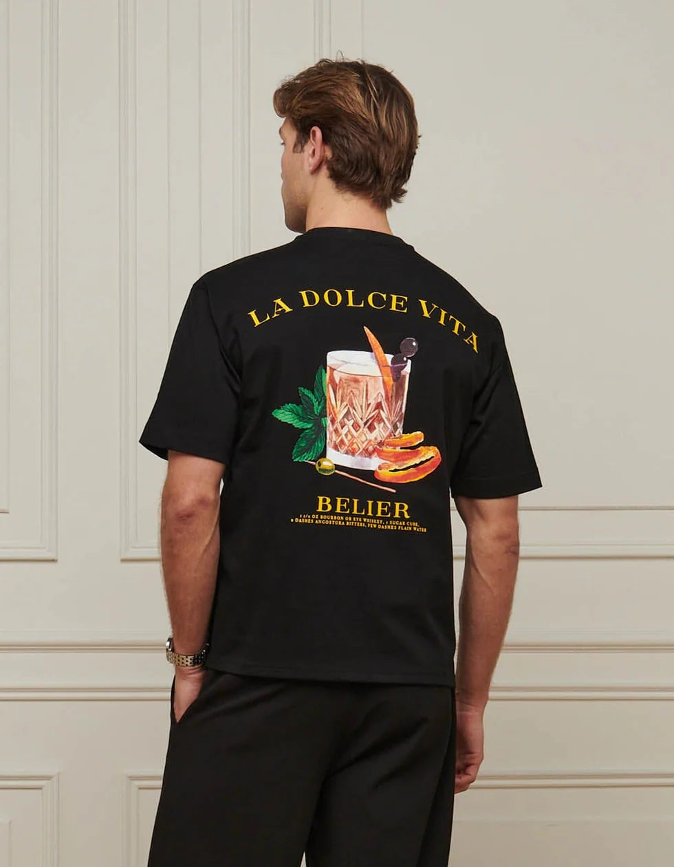 Men's Belier Black Old Fashioned T-Shirt — view 2