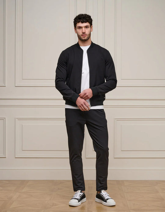 Men's Belier Black Traveller Bomber Jacket And Black Traveller Pant Set