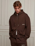 Men's Belier Brown Oversized Zipped Hoodie