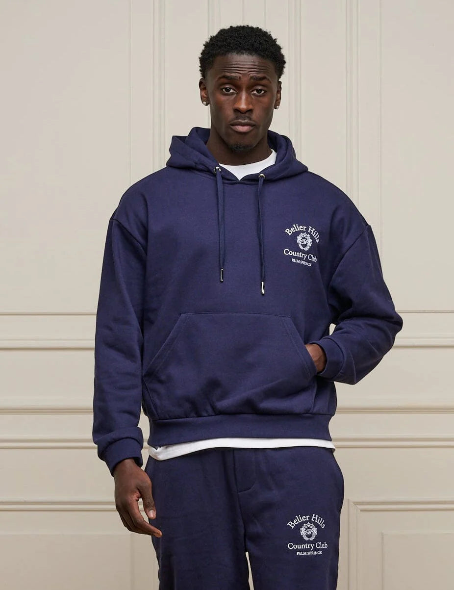 Men's Belier Navy Country Club Hoodie — view 4