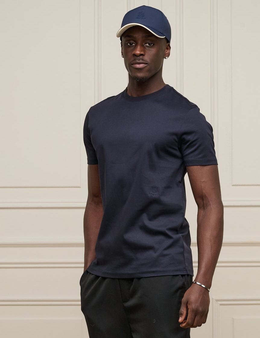 Men's Belier Navy Crest Embroidered T Shirt