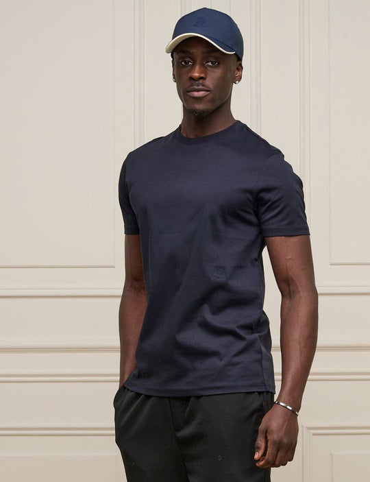 Men's Belier Navy Crest Embroidered T Shirt