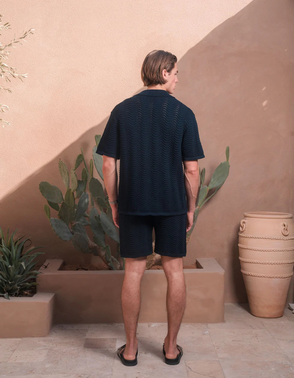 Men's Belier Navy Ocean Crochet Short — view 3