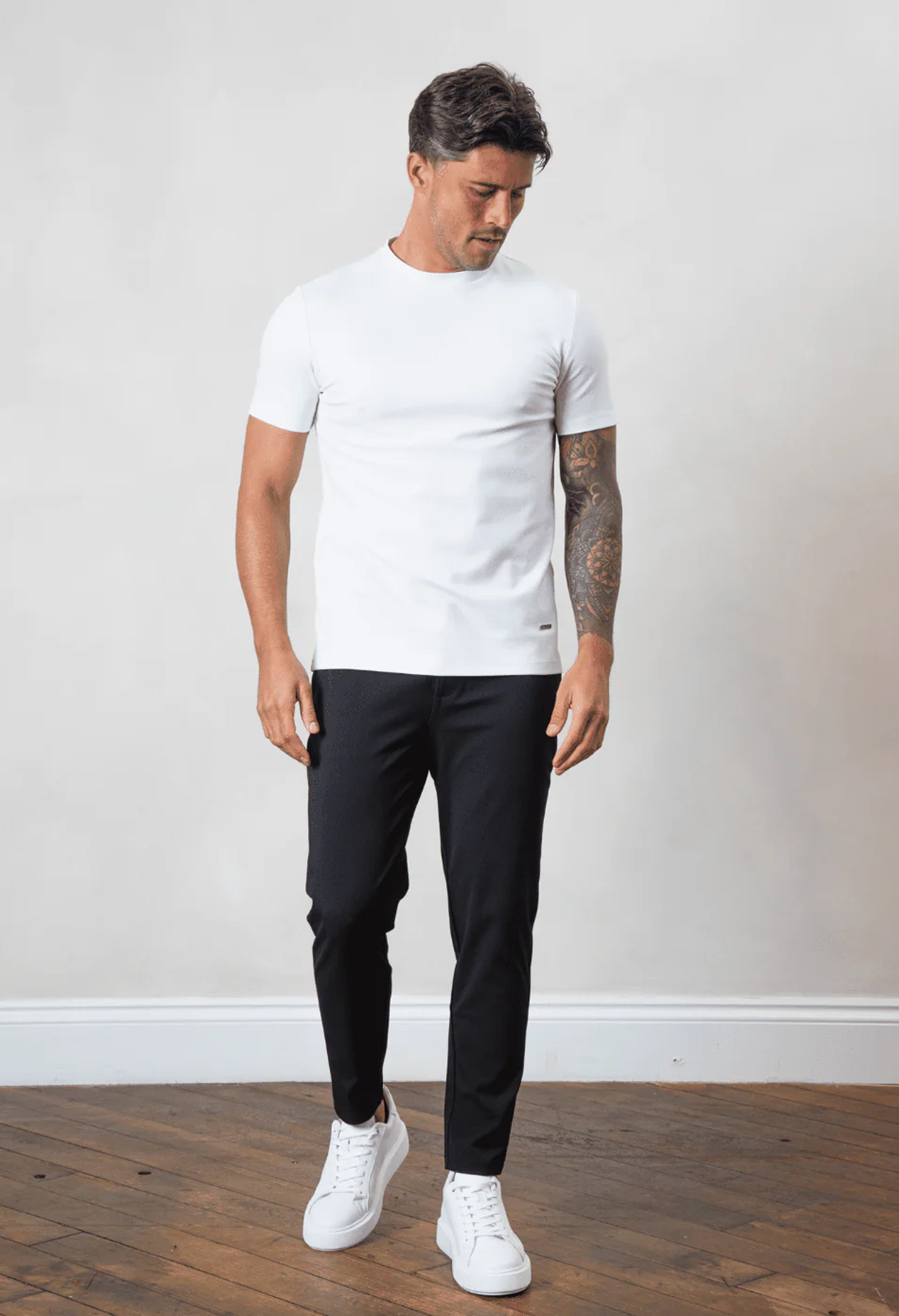 Men's Belier White Mercerised T Shirt