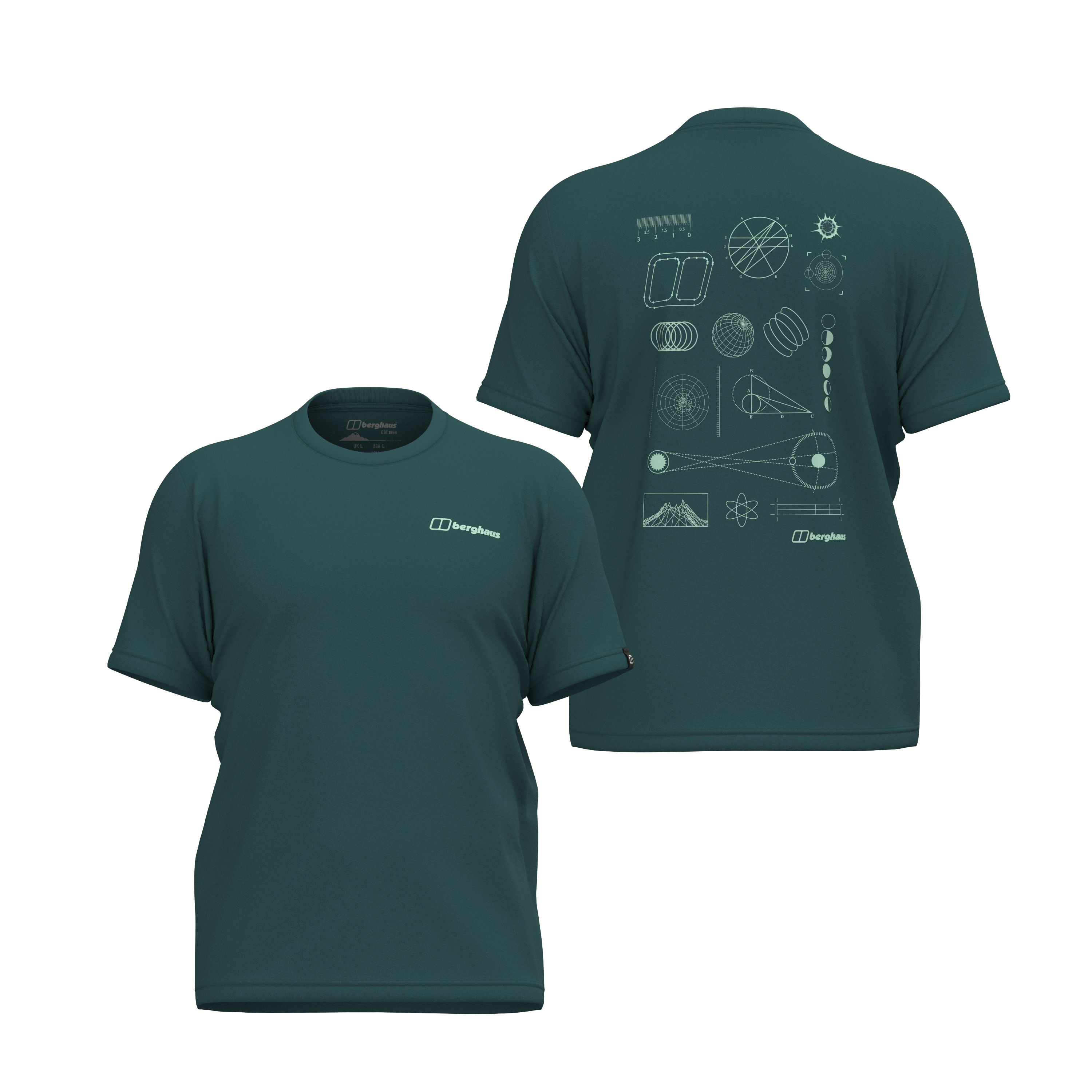 Men's Berghaus Blue Geo-Mountaintry Essential T Shirt — view 2