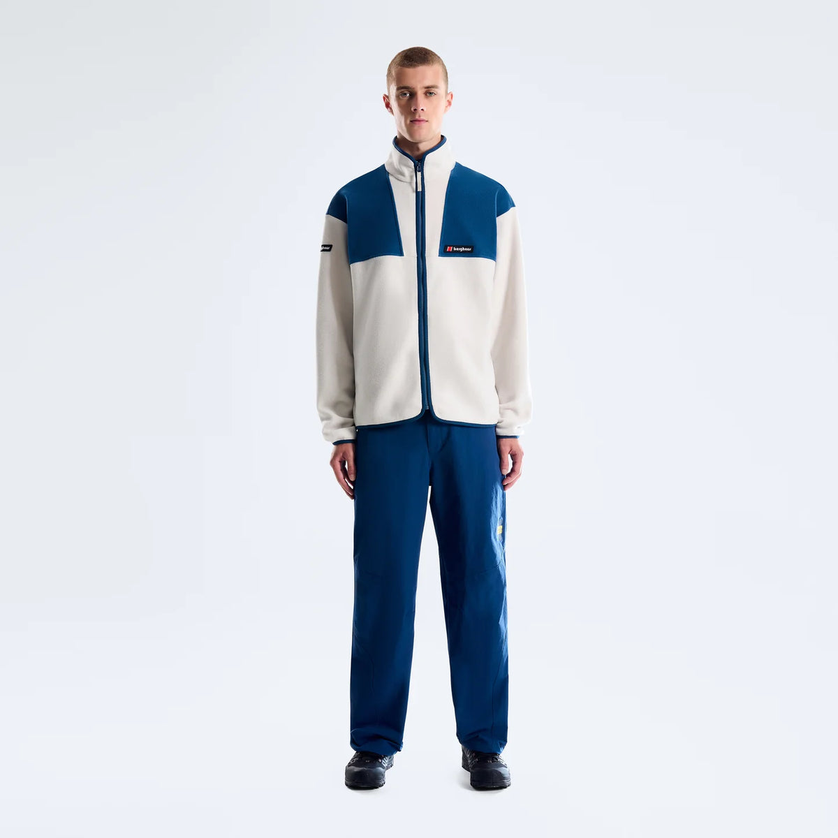 Men's Berghaus Trango Mountain Fleece in White/Dark Blue