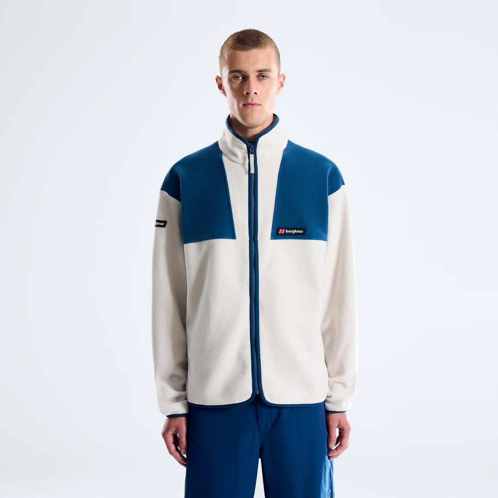 Men's Berghaus Trango Mountain Fleece in White/Dark Blue