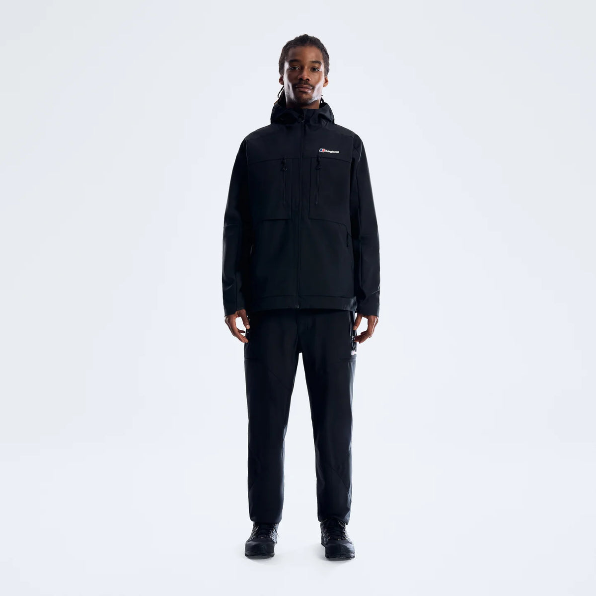 Men's Berghaus Vantashell Jacket & Pant in Black Black Tracksuit Set