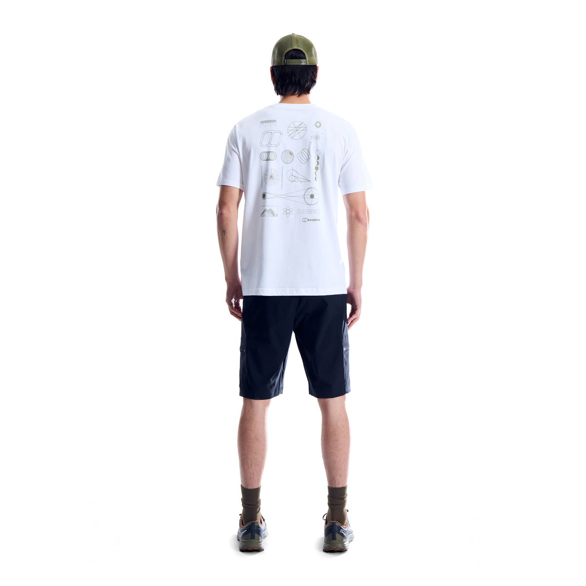 Men's Berghaus White Geo-Mountaintry Essential T Shirt — view 6