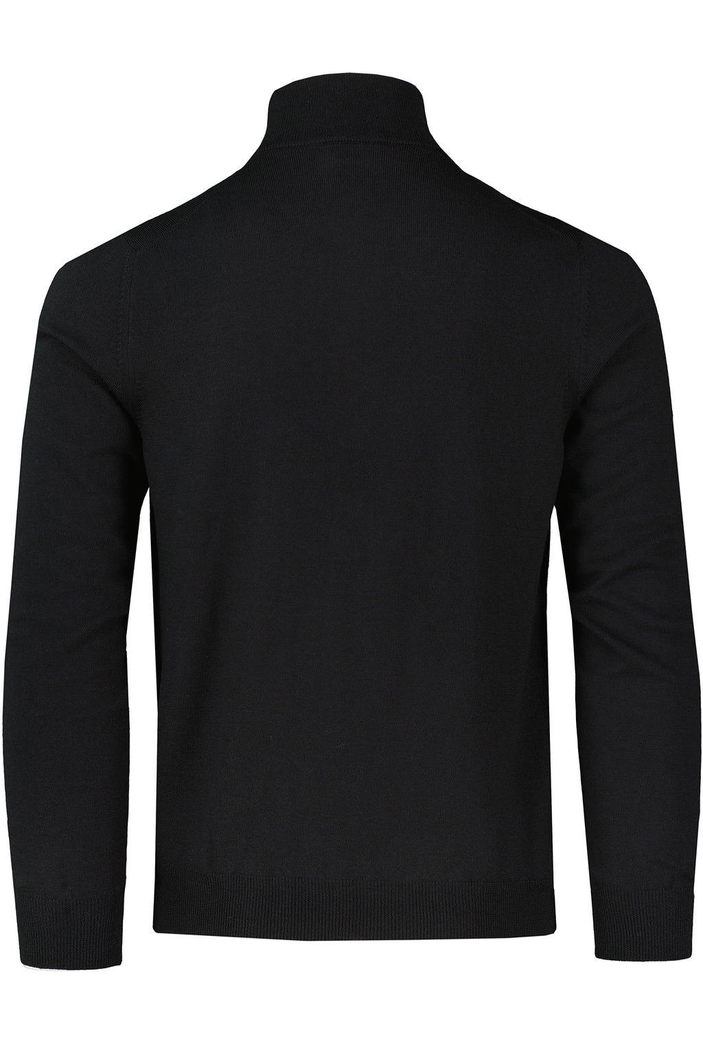 Men's Gran Sasso Black 1/4 Zip Mock Neck Merino Wool Knitted Jumper - image 3