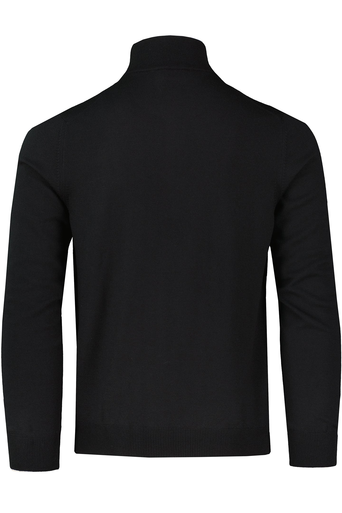 Men's Gran Sasso Black 1/4 Zip Mock Neck Merino Wool Knitted Jumper - image 3