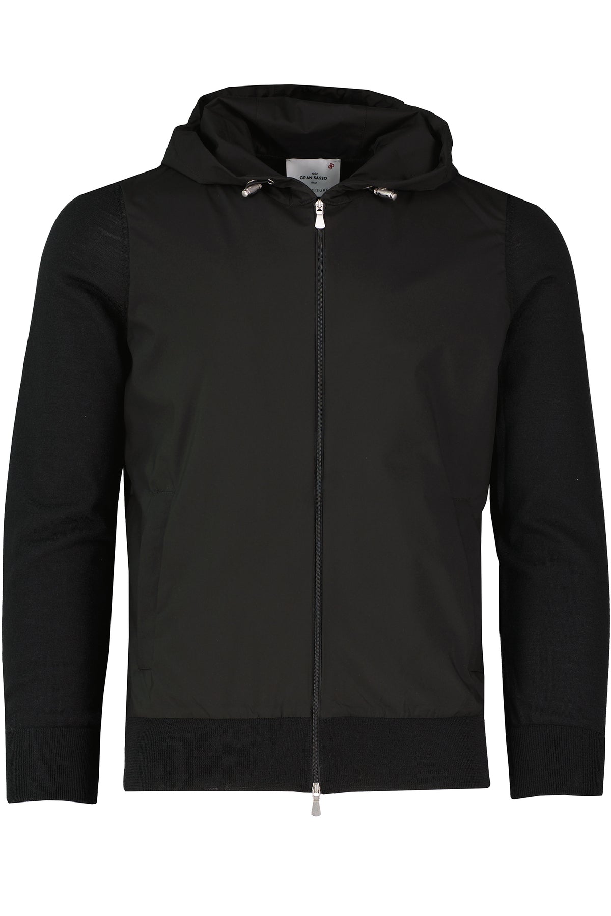 Men's Gran Sasso Black Hoodie Hybrid Jacket