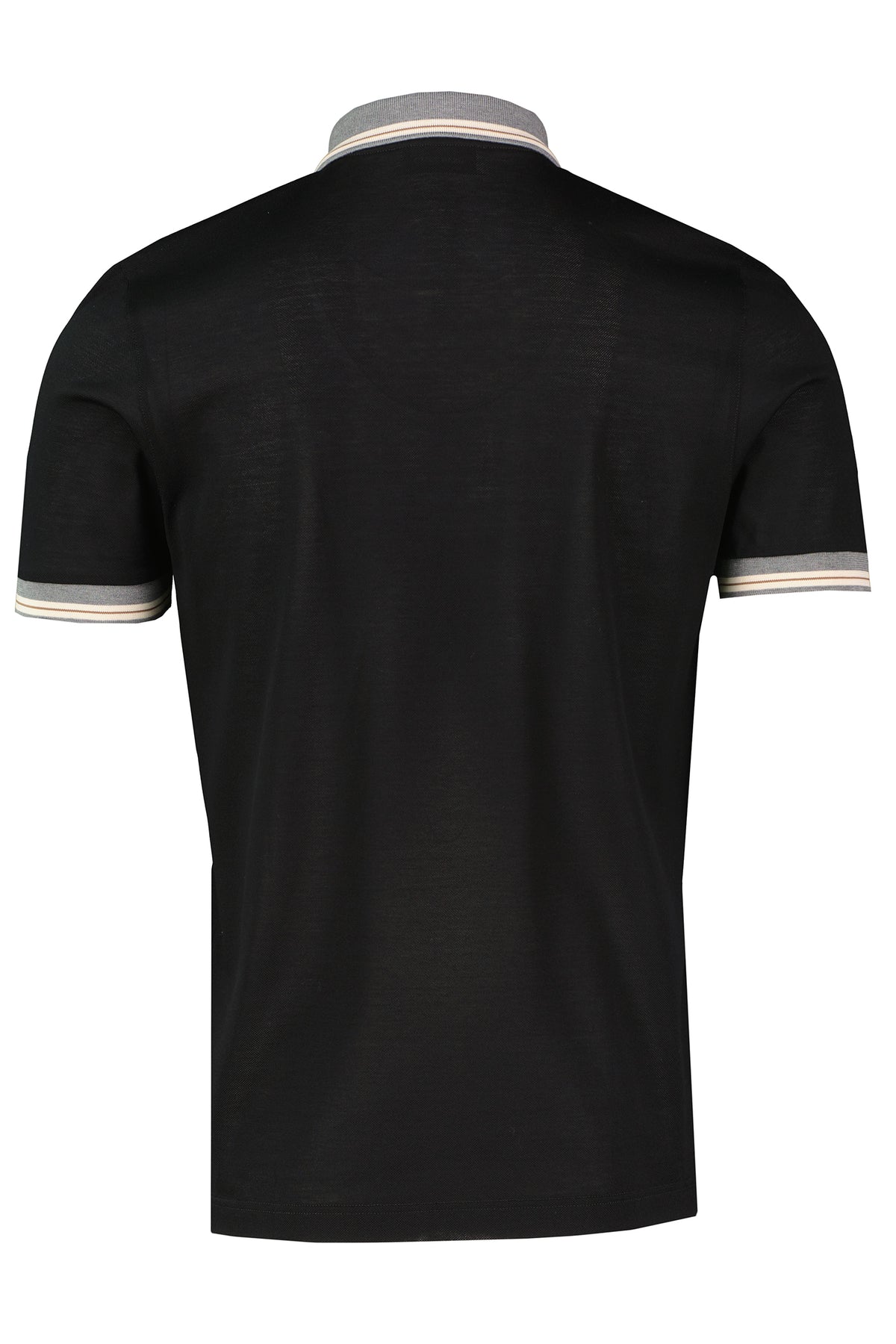 Men's Gran Sasso Black Mercerised Zip Polo Shirt - image 3