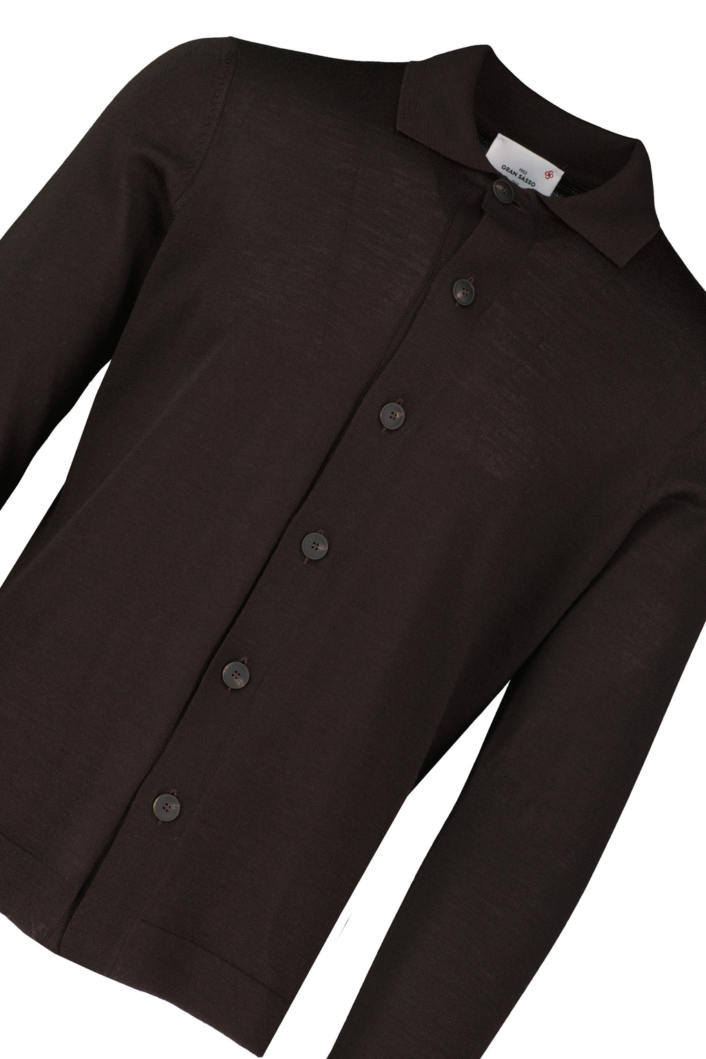 Men's Gran Sasso Brown Long Sleeve Knitted Shirt