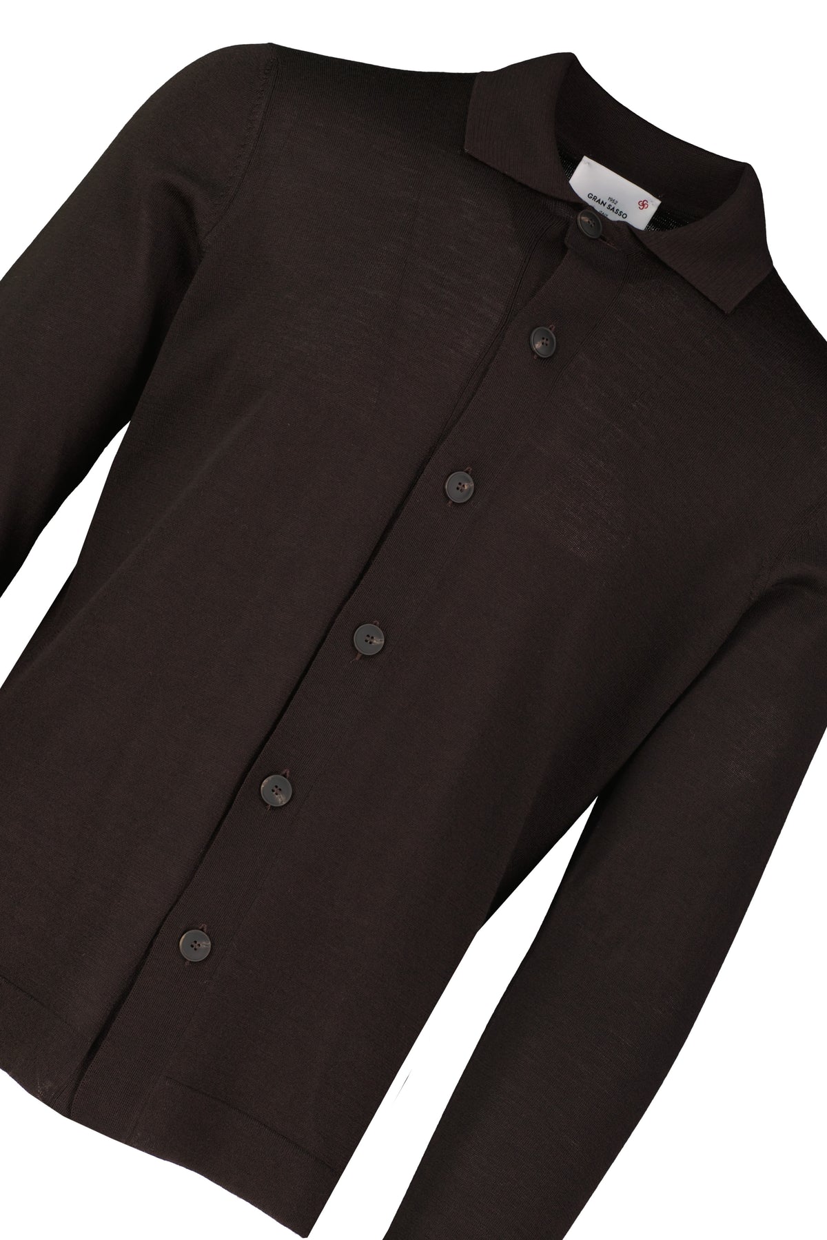 Men's Gran Sasso Brown Long Sleeve Knitted Shirt