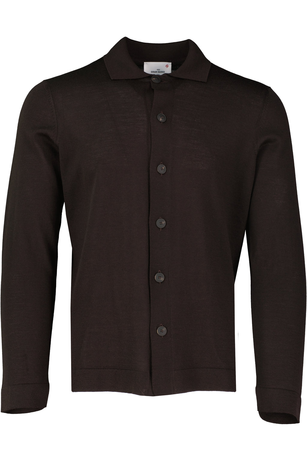 Men's Gran Sasso Brown Long Sleeve Knitted Shirt