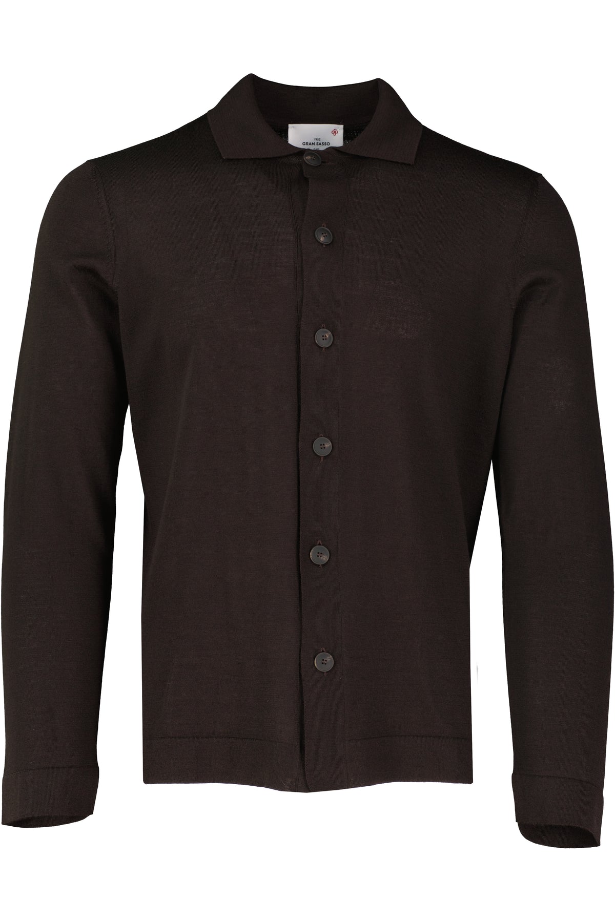 Men's Gran Sasso Brown Long Sleeve Knitted Shirt