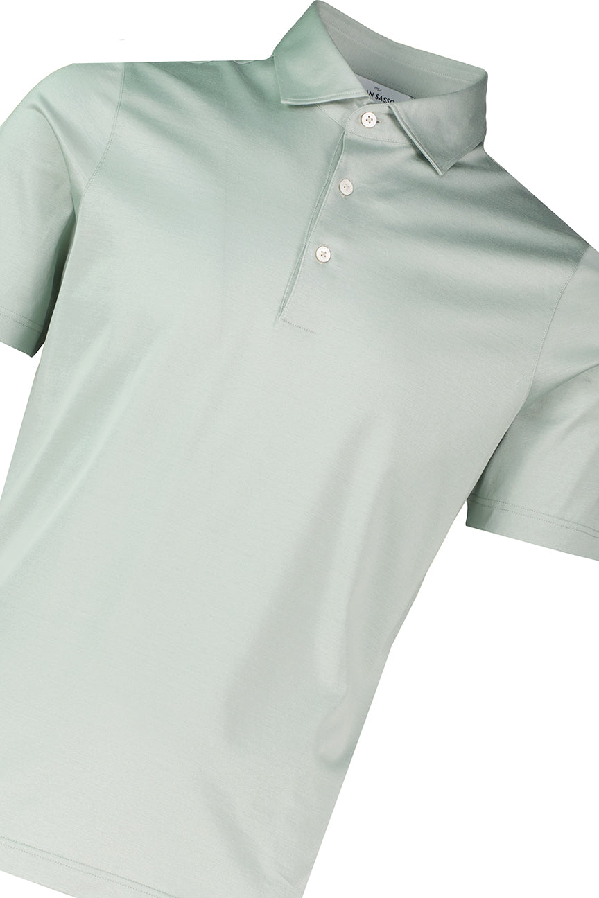 Men's Gran Sasso Green Mercerised 3 Button Polo Shirt - image 4
