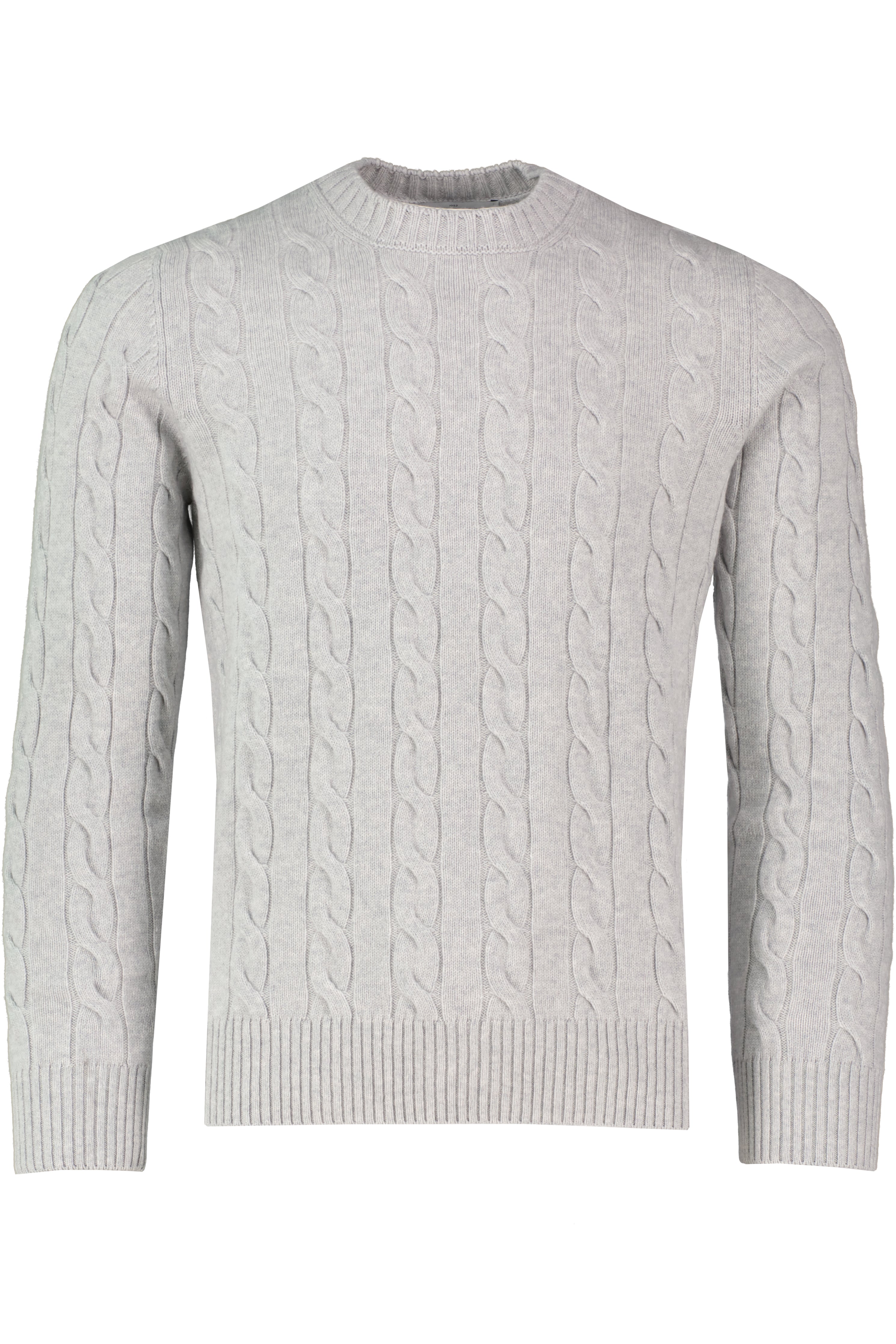 Men's Gran Sasso Grey Crew Cable Knitwear