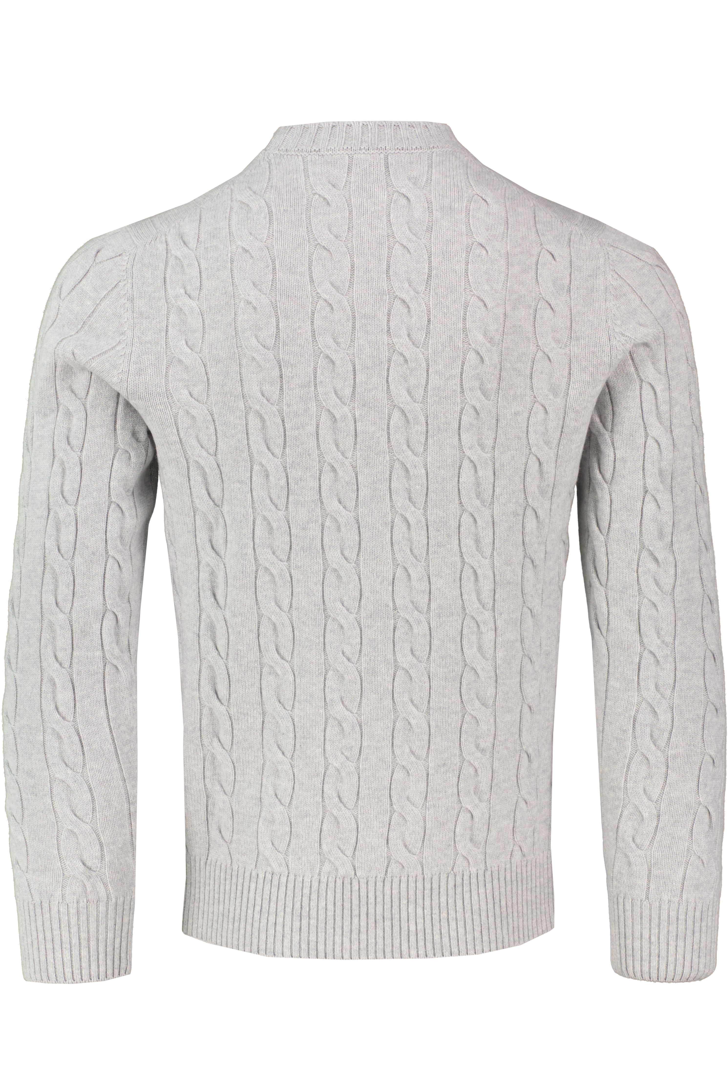 Men's Gran Sasso Grey Crew Cable Knitwear — view 2