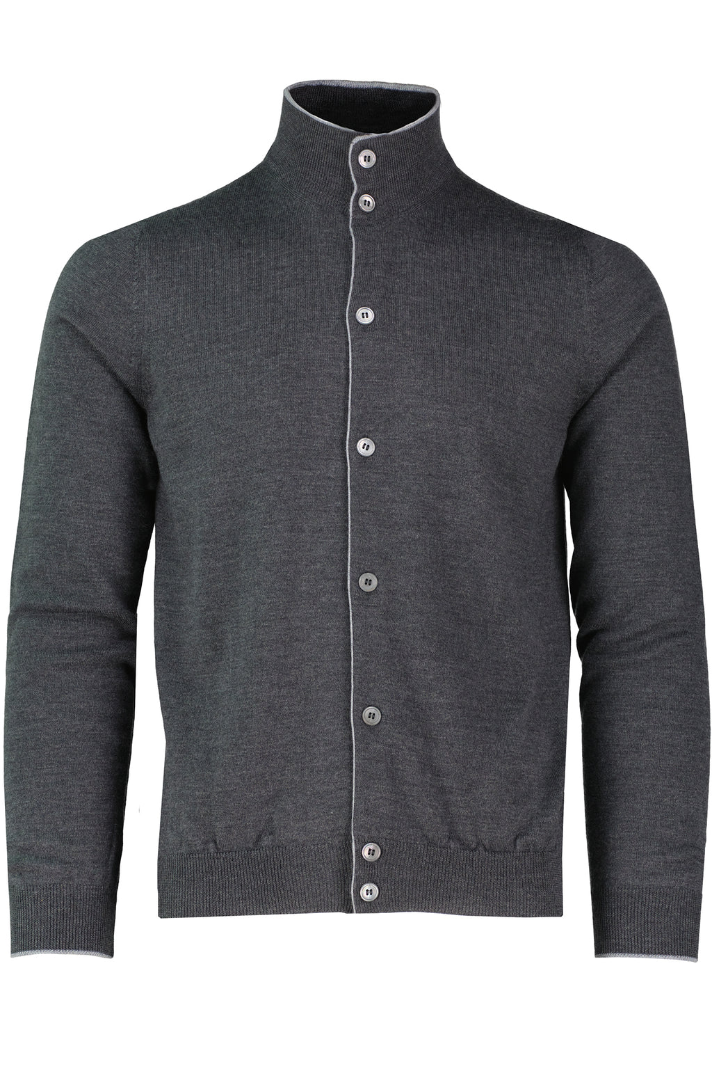 Men's Gran Sasso Grey Wool Cardigan - image 2