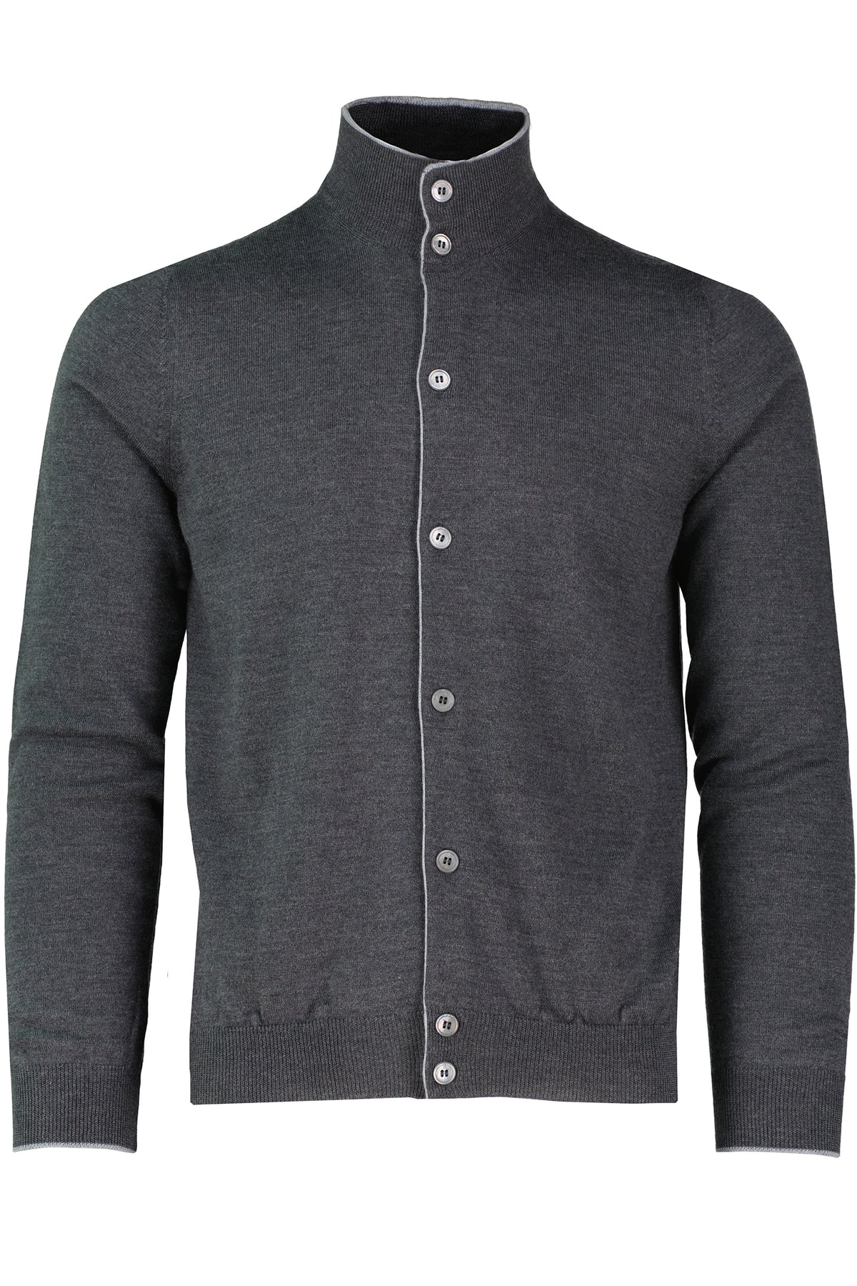Men's Gran Sasso Grey Wool Cardigan - image 2