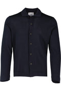 Men's Gran Sasso Navy Long Sleeve Knitted Shirt