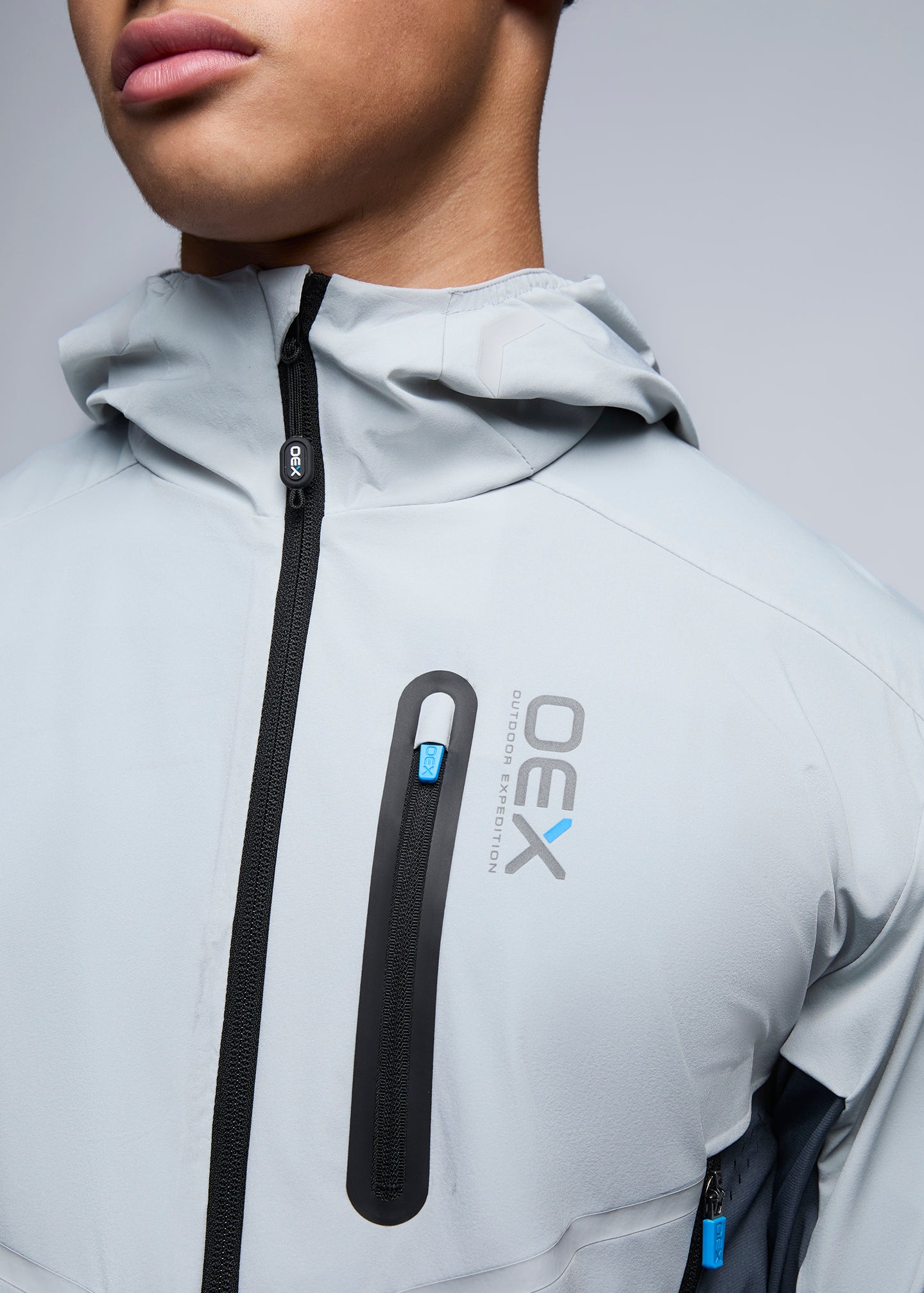 Men's OEX Light Grey Aspect Tracksuit Jacket — view 4