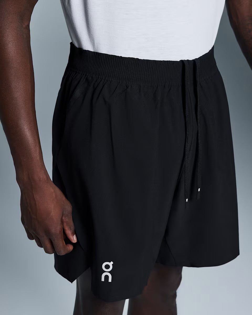 Men's On Running Black 7 Core Shorts WITH drawstring and reflective logo