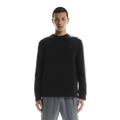 Men's On Running Black Focus Tech Crew Sweatshirt  with on chest logoSTYLED with matching grey focus pants