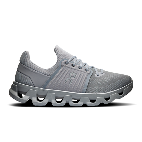 Men's On Running Cloudswift 4 AD Alloy Frost Trainers with grey sole unit and reflective on logo