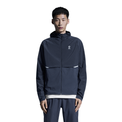 Men's On Running Midnight Core Jacket with chest reflective logo styled with on running midnight core pant