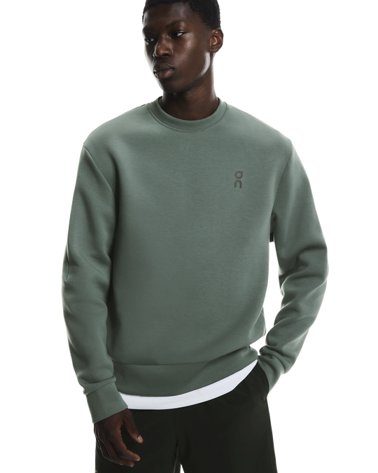 Men's On Running Olive Focus Tech Crew Sweatshirt
