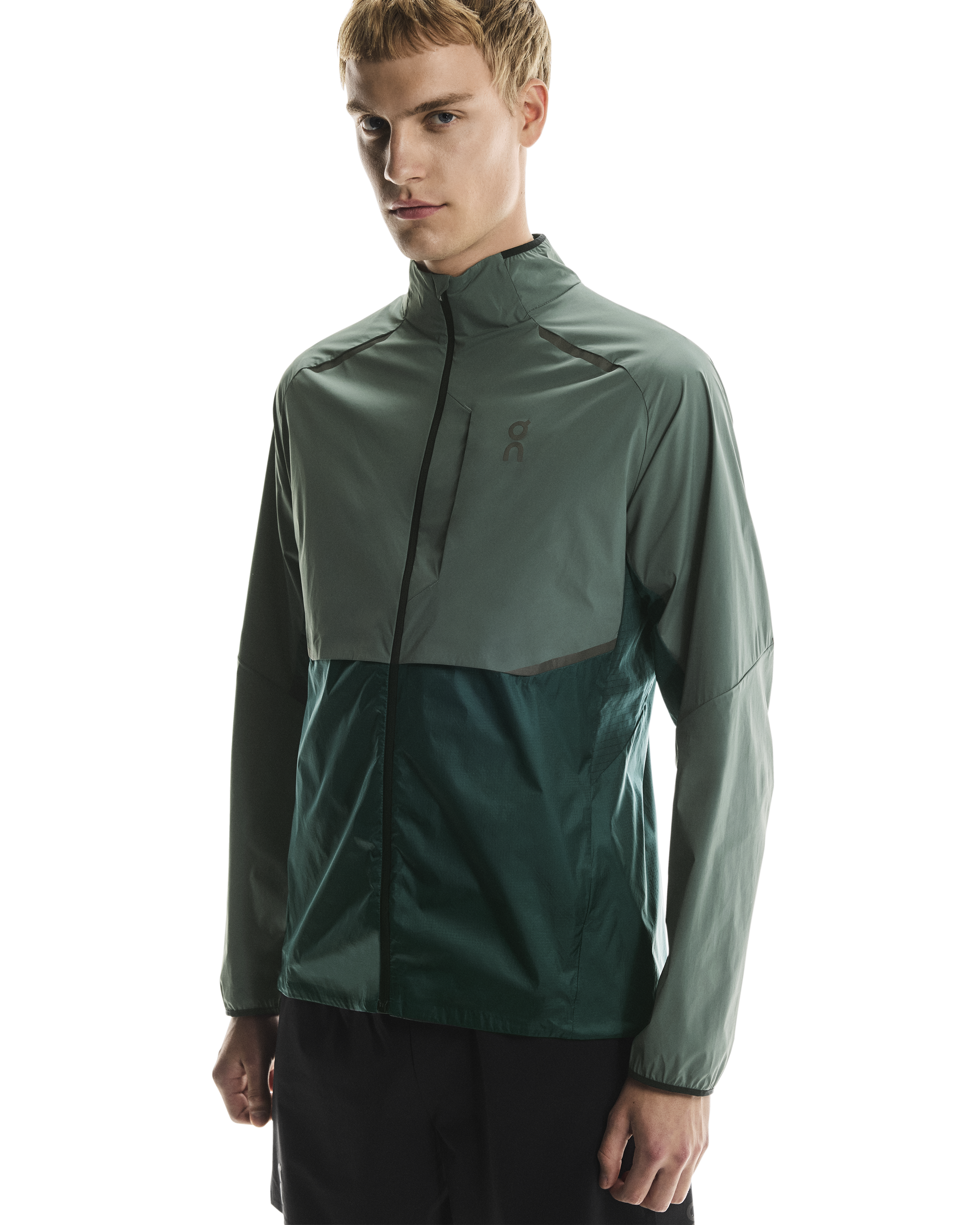 Men's On Running Spirulina Olive Weather Jacket — view 4