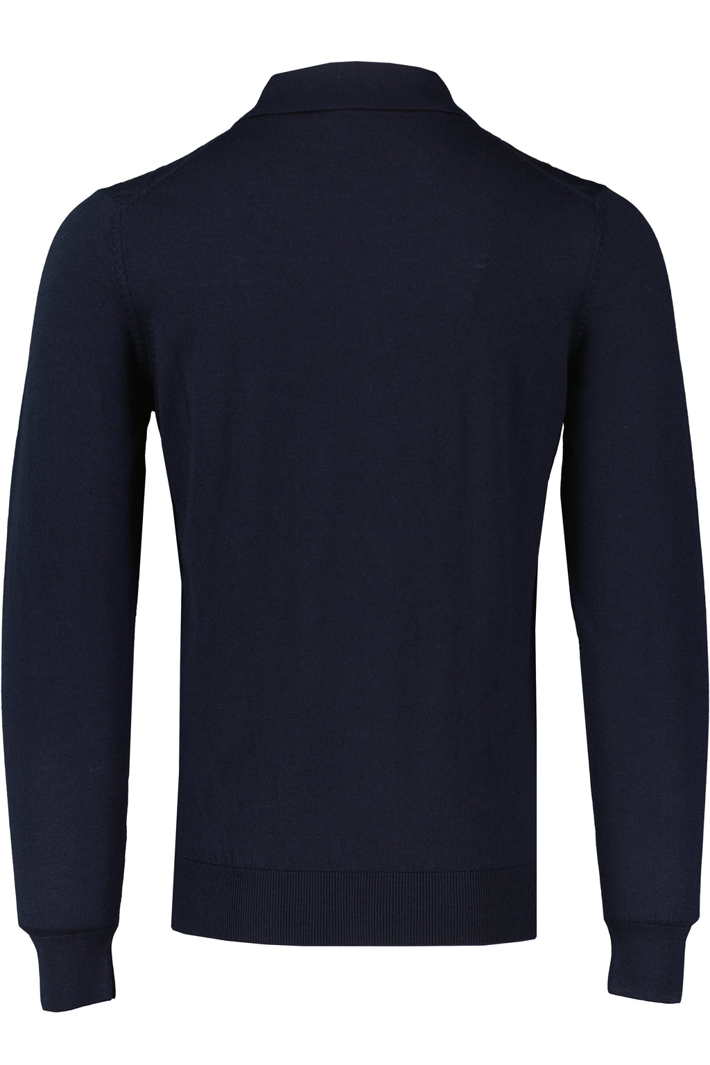 Men's Pal Zileri 3 Button Textured Knitted Polo Shirt Navy