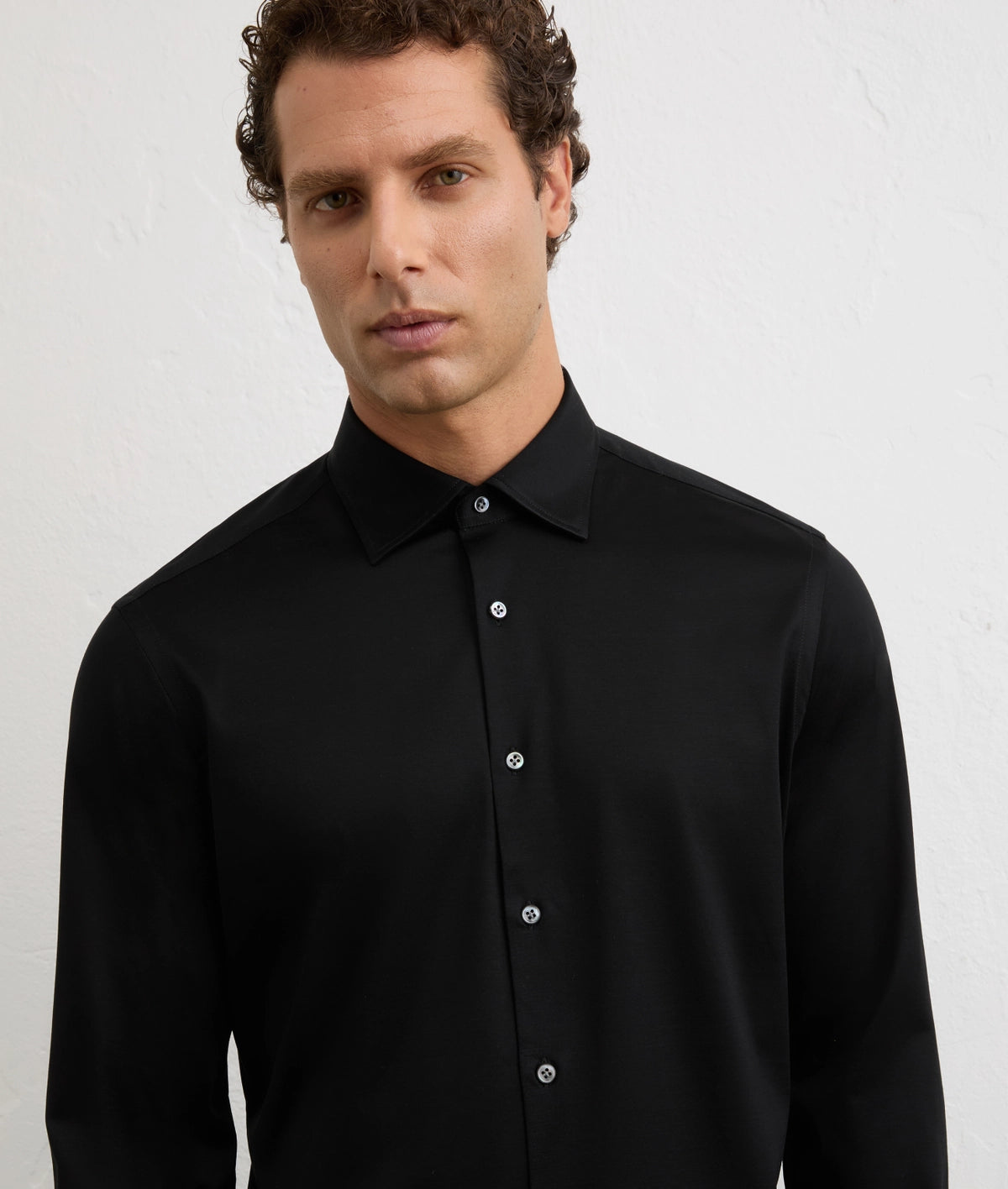 Men's Pal Zileri Black Mercerised Long Sleeve Shirt - image 5