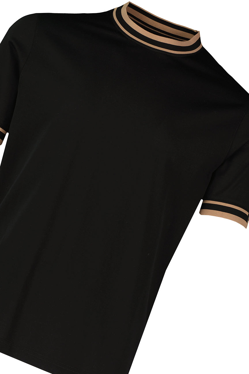 Men's Pal Zileri Black Mercerised T Shirt