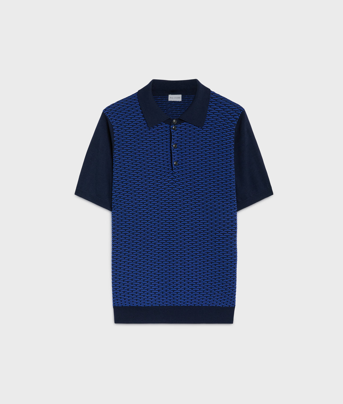 Men's Pal Zileri Blue Knitted Polo - image 2