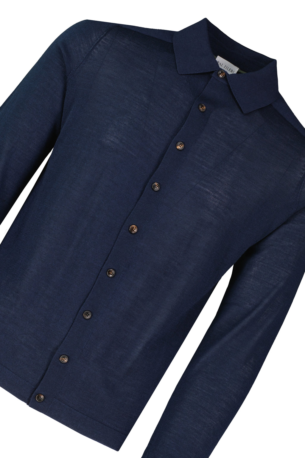 Men's Pal Zileri Button Through Knitted Shirt Blue