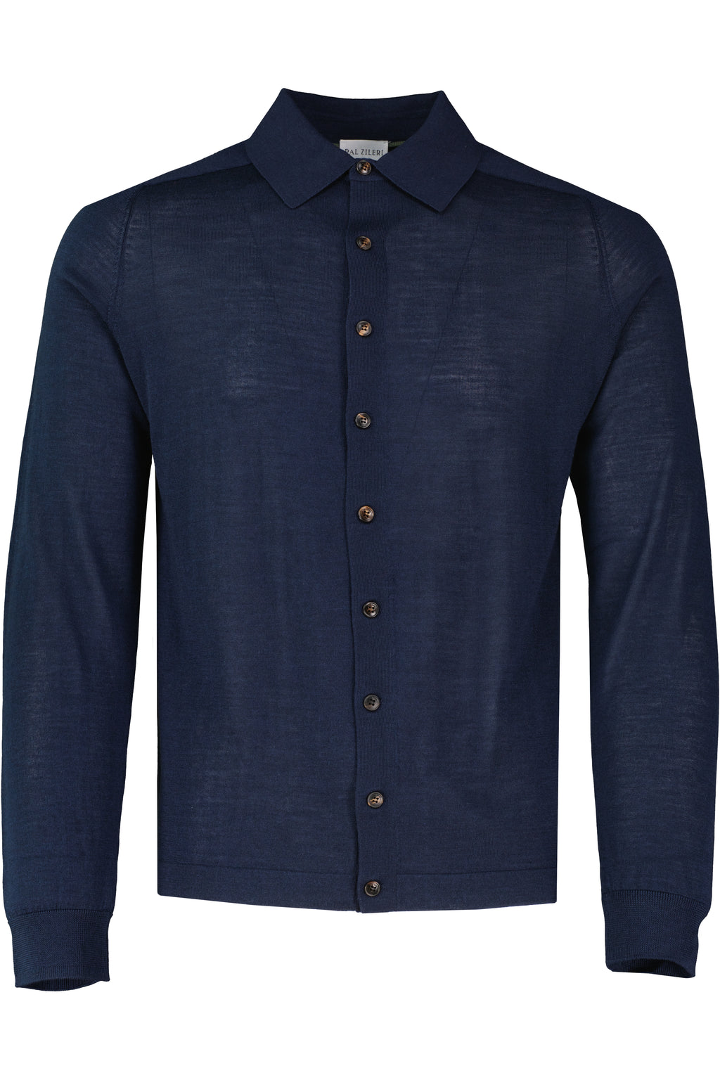 Men's Pal Zileri Button Through Knitted Shirt Blue