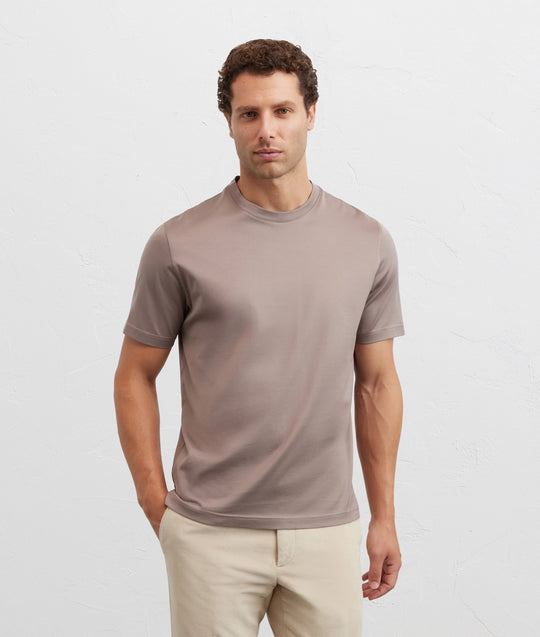 Men's Pal Zileri Light Brown Mercerised T Shirt