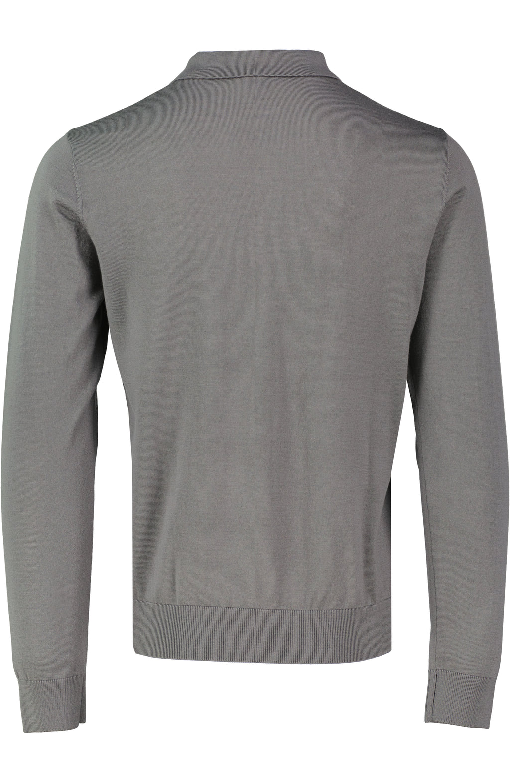 Men's Pal Zileri Long Sleeve 3 Button Knitted polo Grey