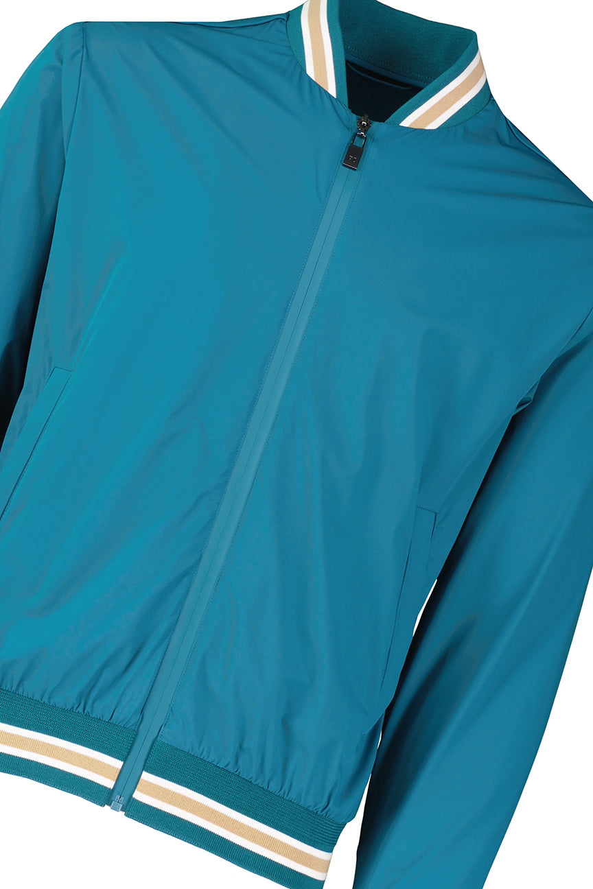 Men's Pal Zileri Teal Blue Blouson Bomber Jacket