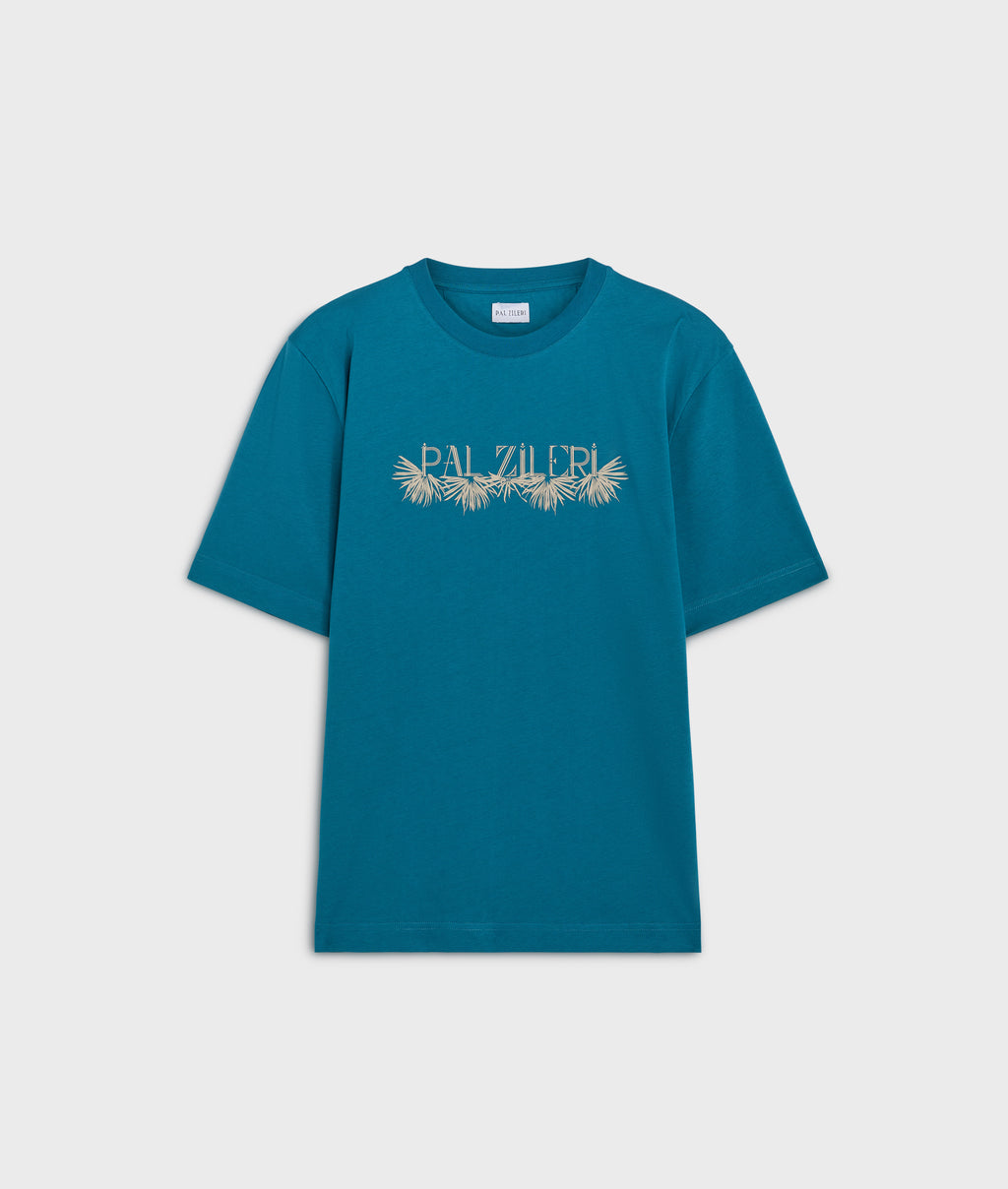 Men's Pal Zileri Teal Blue Graphic T Shirt - image 2