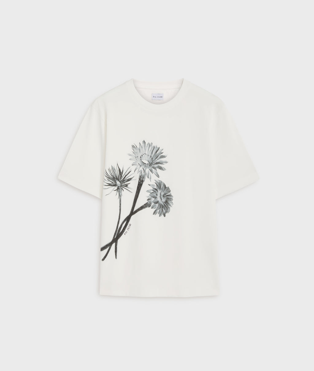 Men's Pal Zileri White Flower T Shirt - image 2