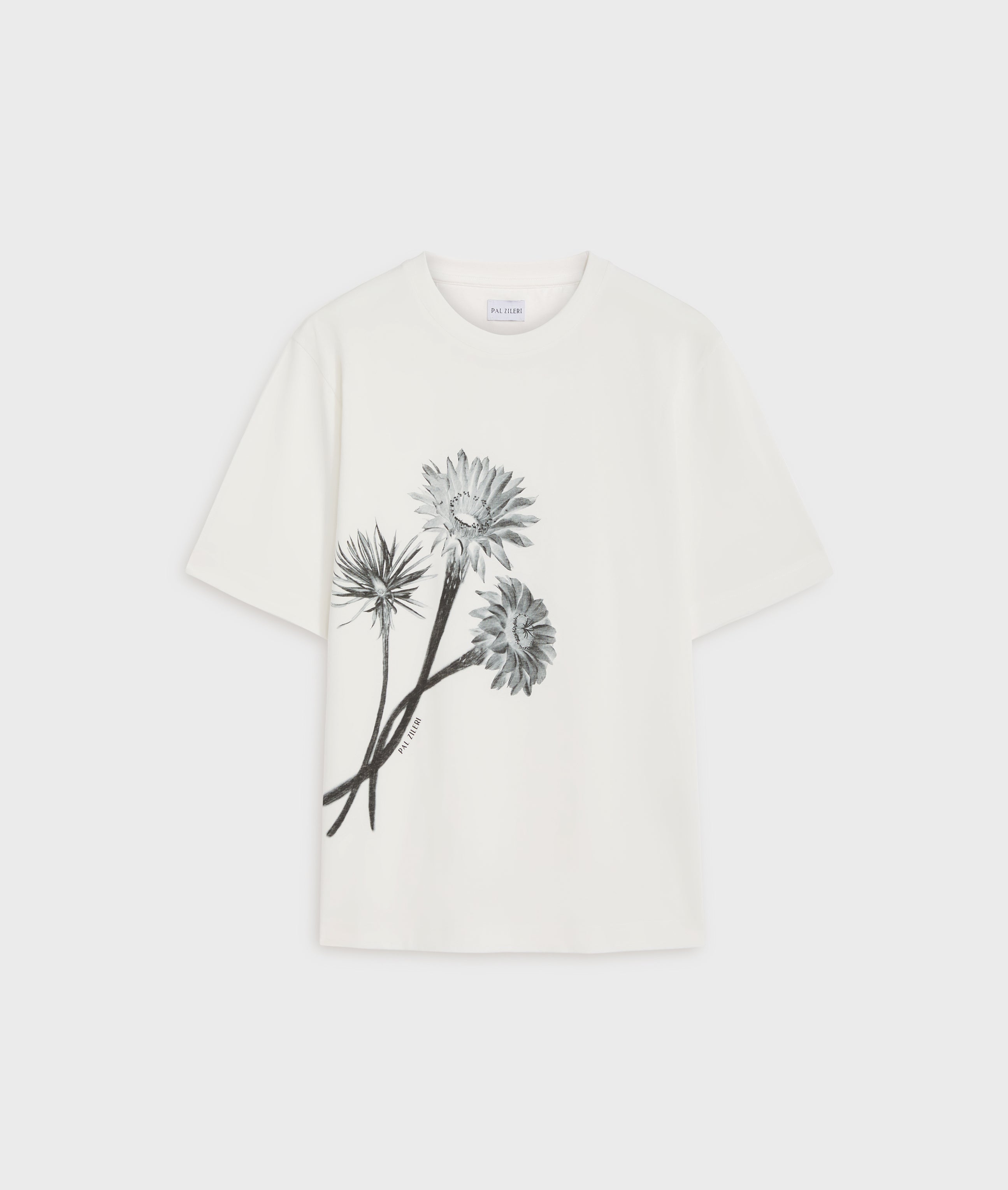 Men's Pal Zileri White Flower T Shirt - image 2
