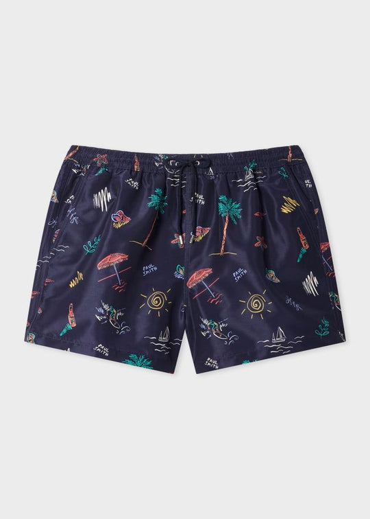 Men's Paul Smith Beach Print Swim Shorts