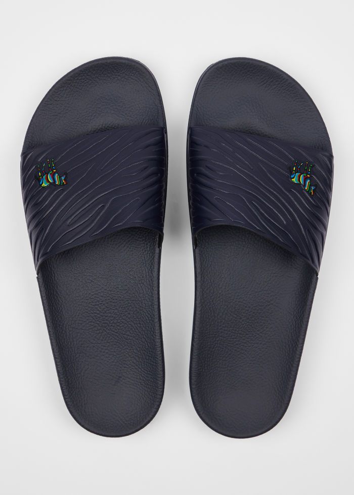 Men's Paul Smith Navy Zebra 'Zed' Slides — view 2
