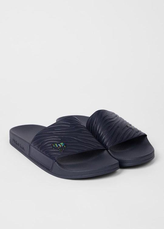Men's Paul Smith Navy Zebra 'Zed' Slides