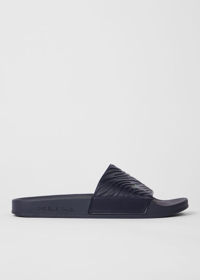 Men's Paul Smith Navy Zebra 'Zed' Slides — view 3